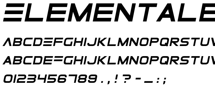 ElementalEnd Italic font